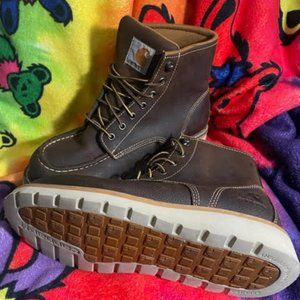 CARHARTT WOMEN'S WEDGE SOLE WATERPROOF WORK BOOTS - STEEL TOE US 8